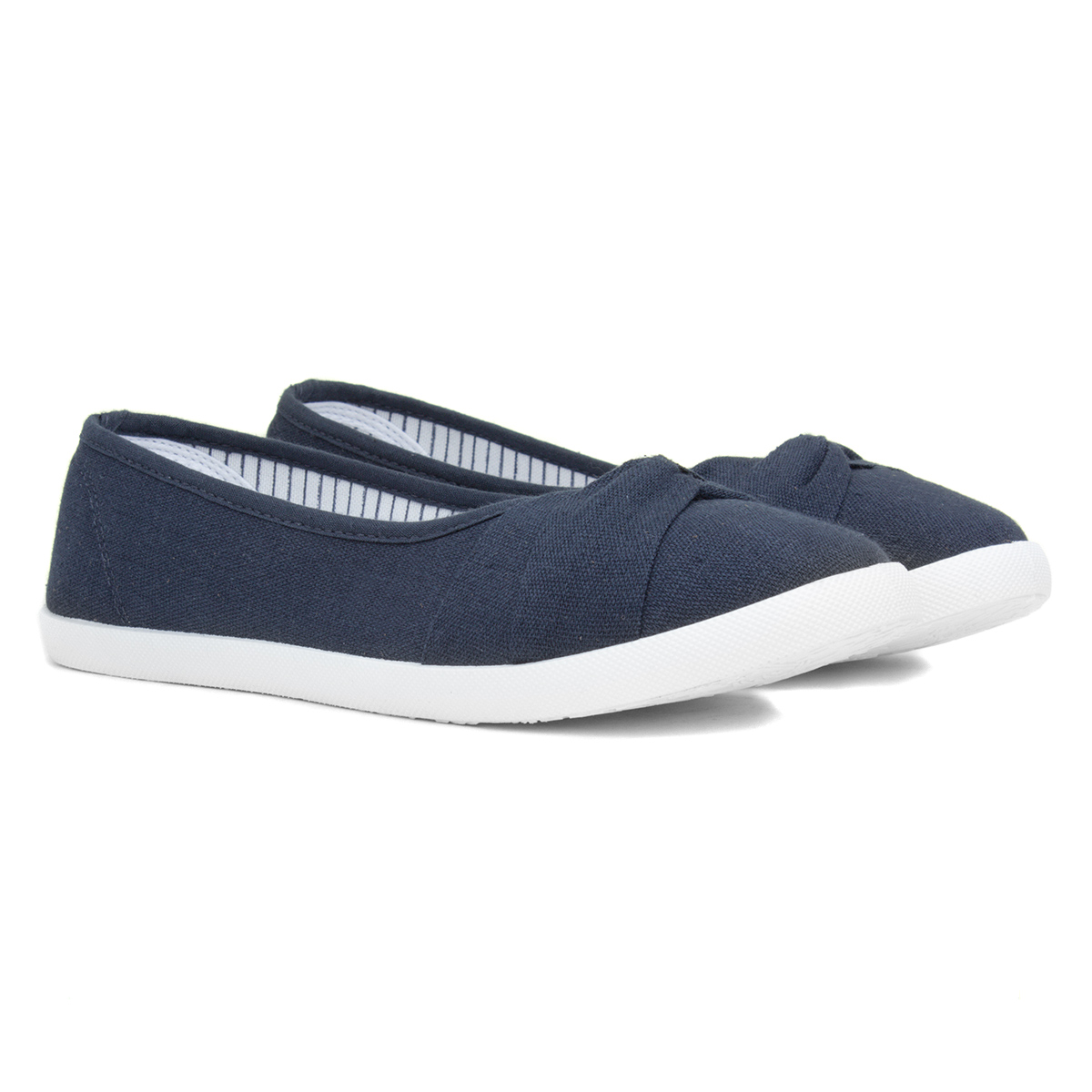 Lilley Pearl Womens Navy Slip On Canvas Shoe