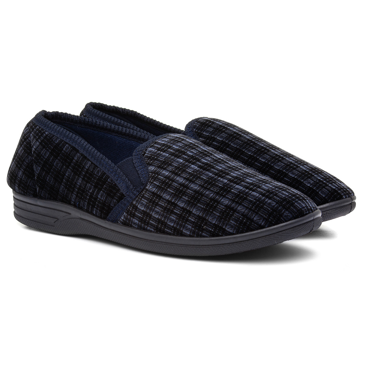 The Slipper Company Reid Mens Navy Twin Gusset