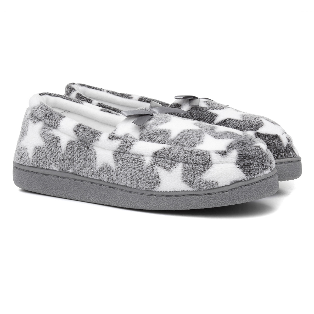 The Slipper Company Lyla Womens Grey Star Moccasin