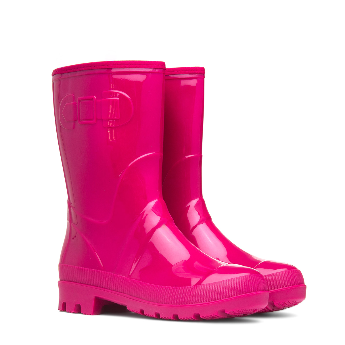 Rainstorm Womens Pink Patent Warm Lined Welly 