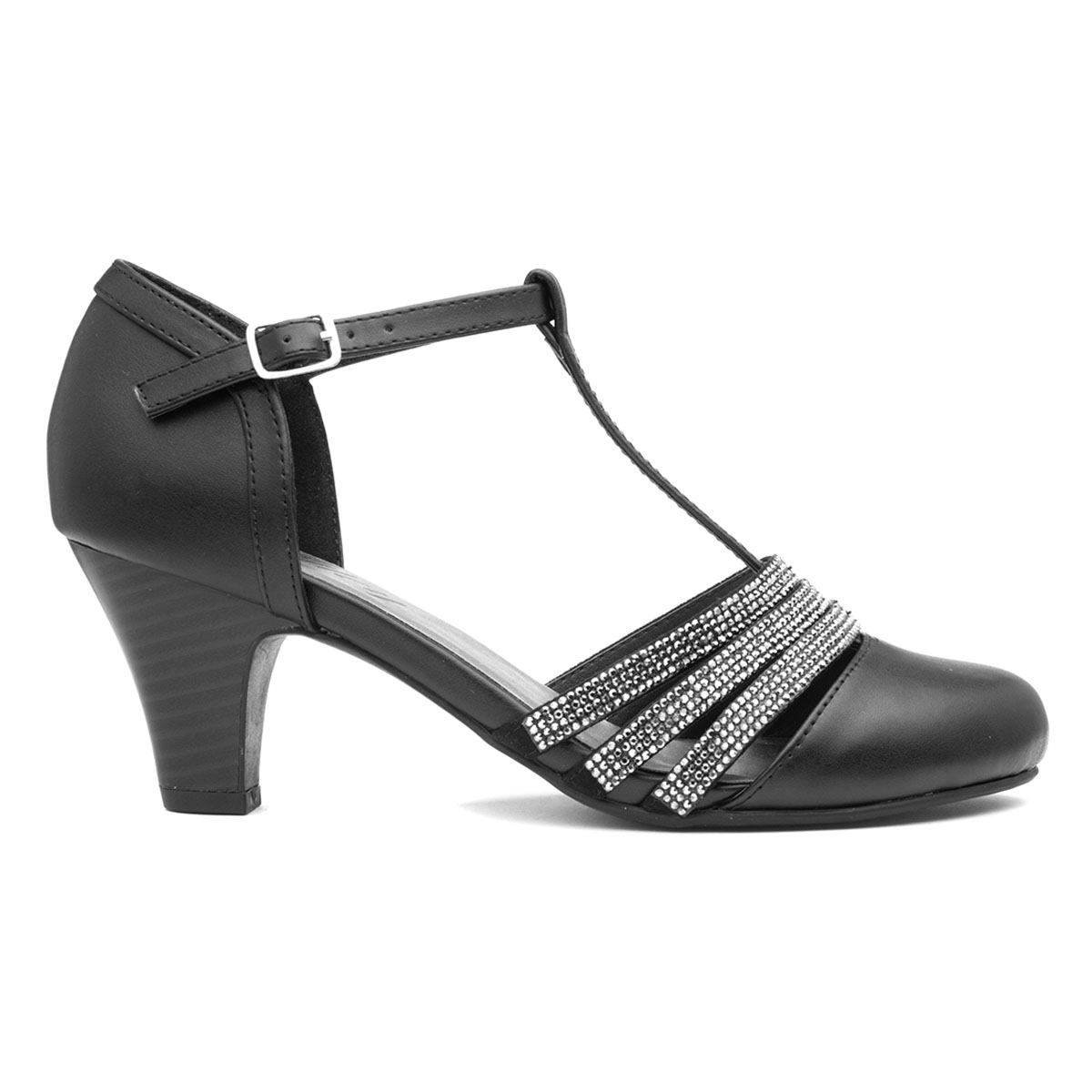 Lilley Veda Womens Black Diamante Heel