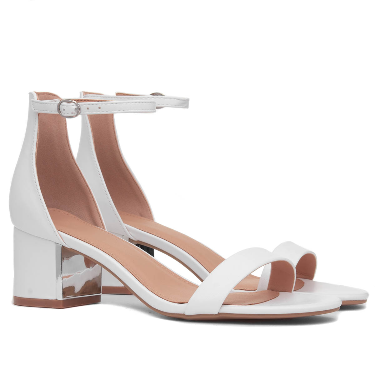 Truffle Halla1 White Heeled Sandall