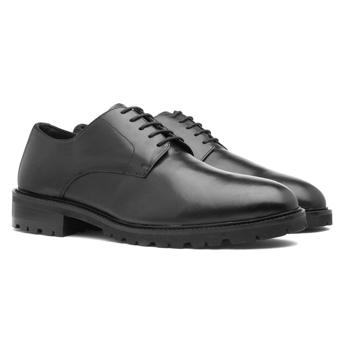 Stone Creek Mens Black Leather Shoe