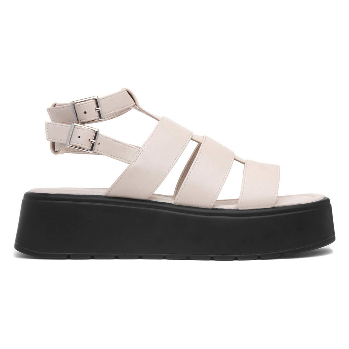 Heart Kenya Beige Flatform Gladiator Sandal