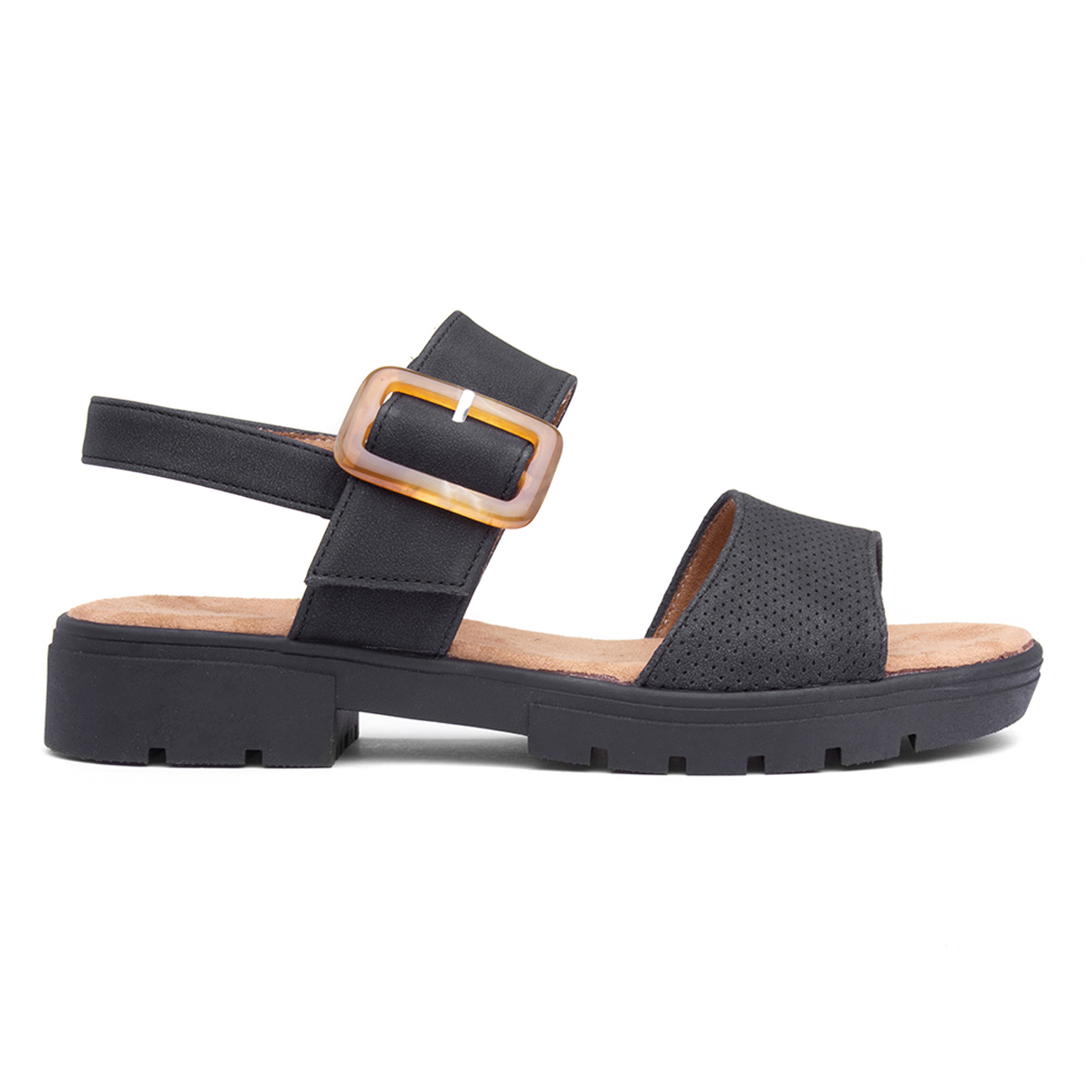 Lilley & Skinner Fiji Black Easy Fasten Sandal