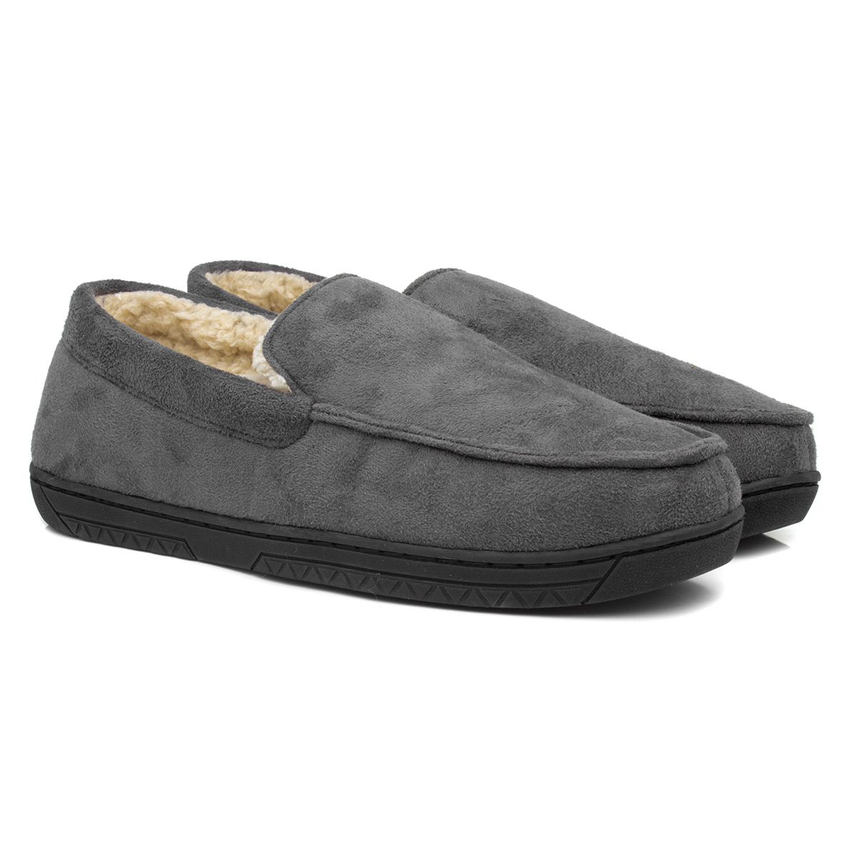 The Slipper Company Otis Mens Grey Moccasin