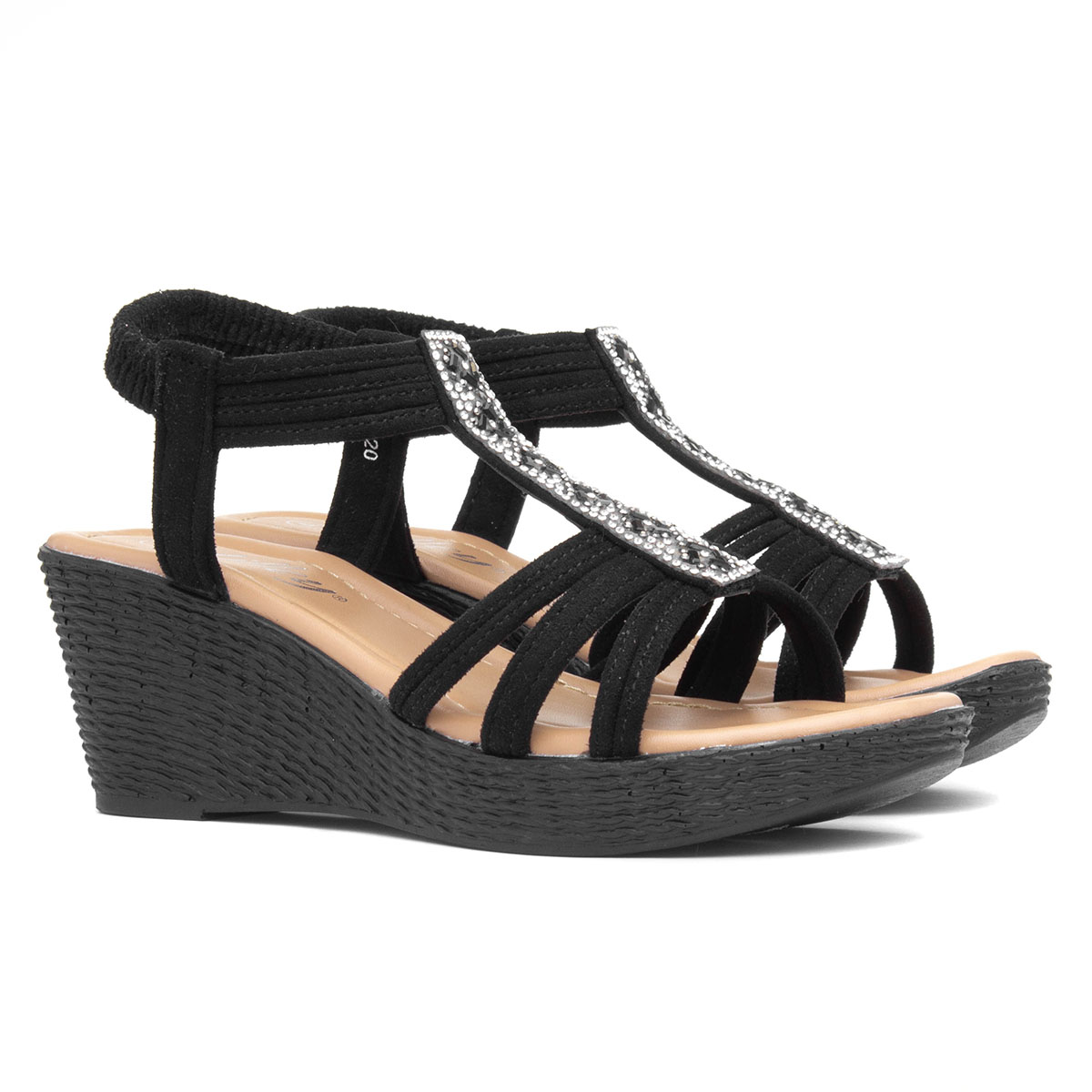 Lilley Shania Womens Black Wedge Sandal