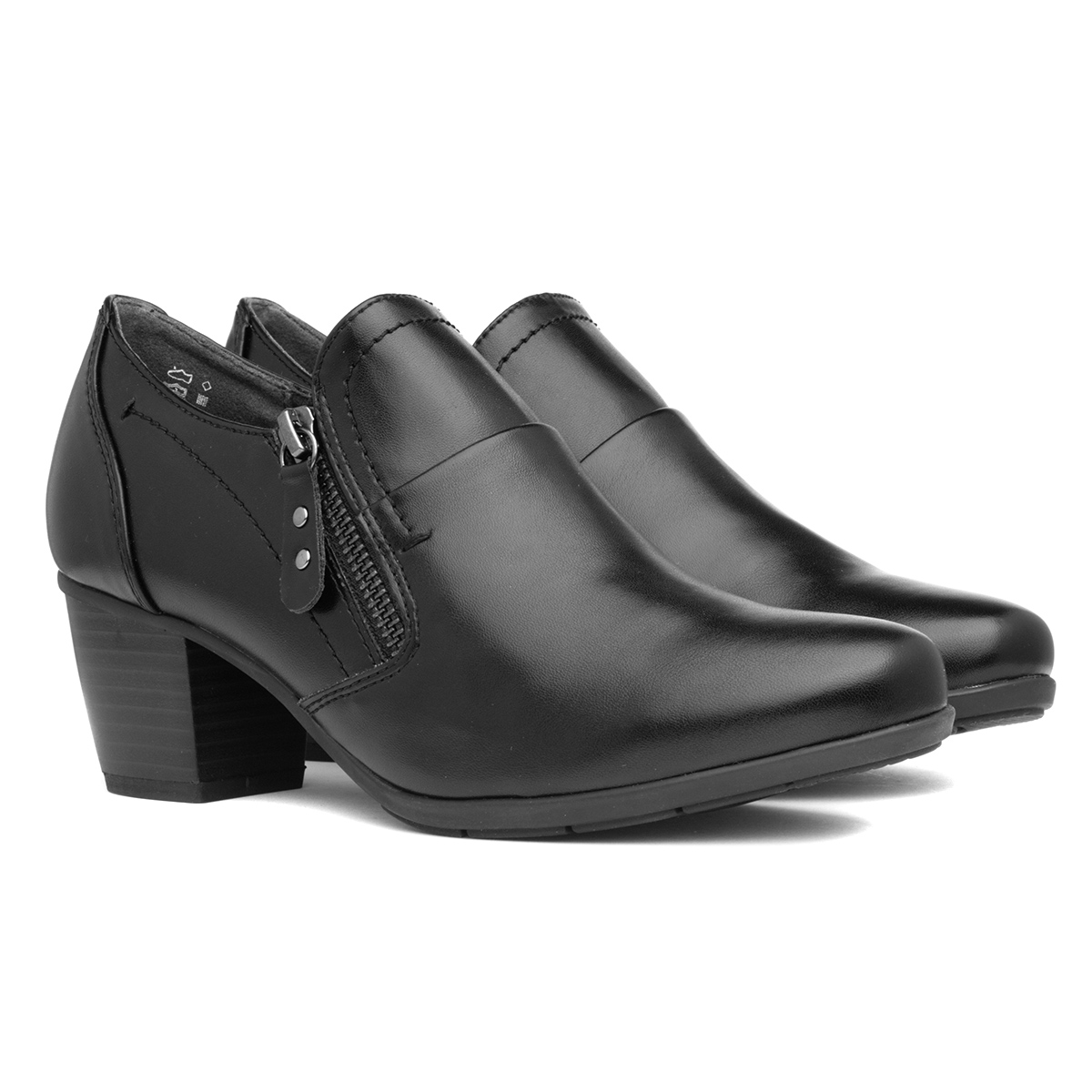 Jana Softline Womens Black Court Shoes