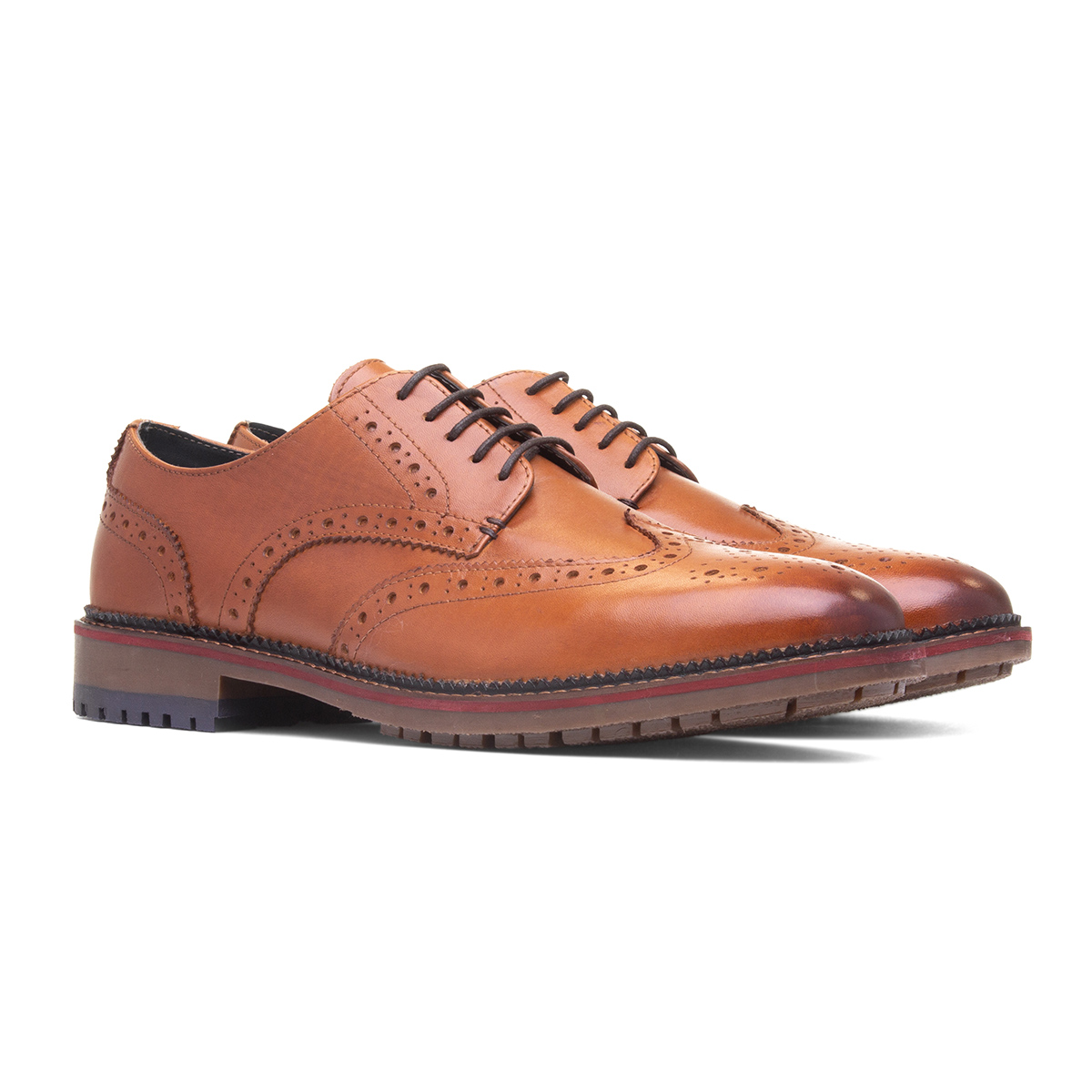 Red Level Berthold Mens Tan Leather Brogue