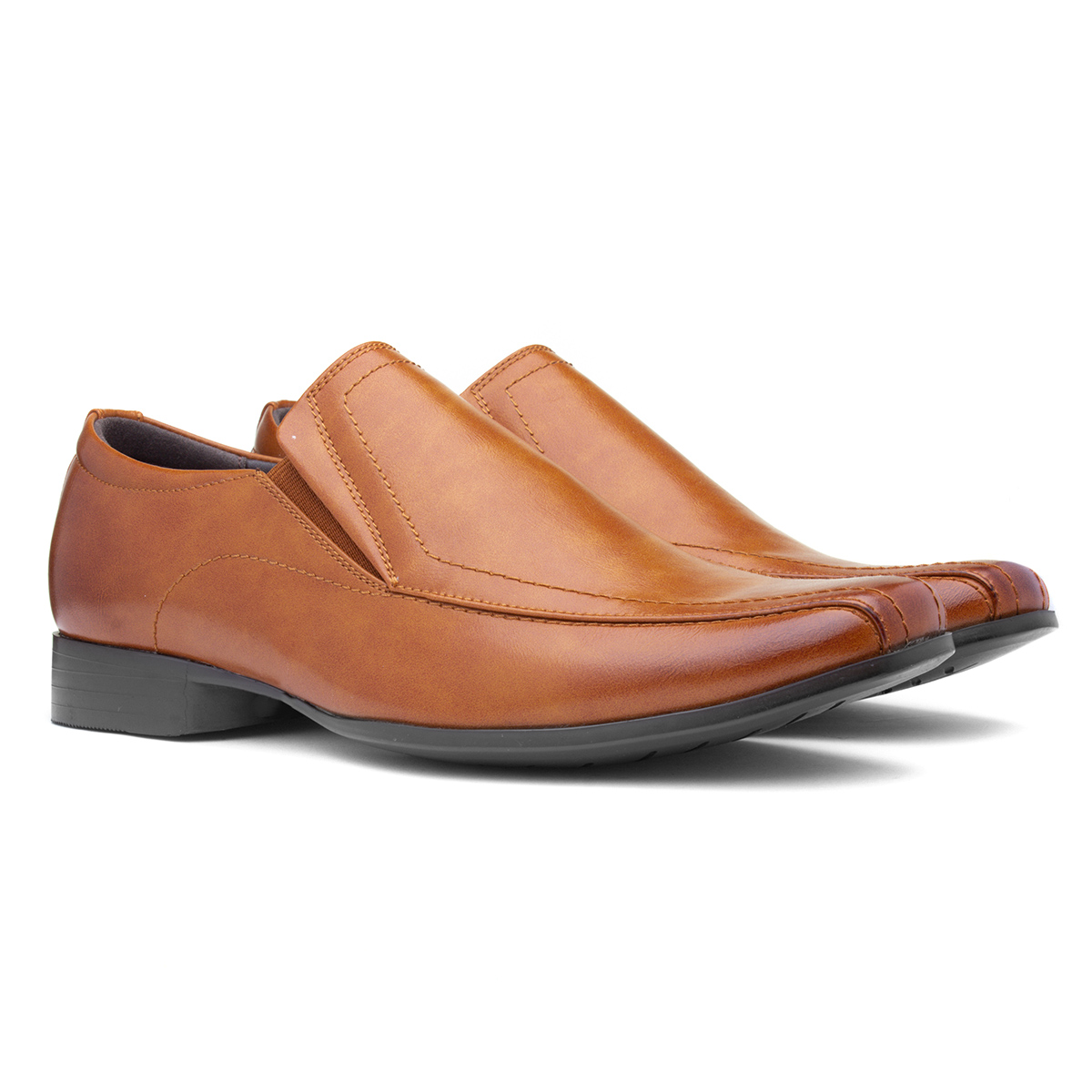 becketts men tan slip on shoe with tramlines