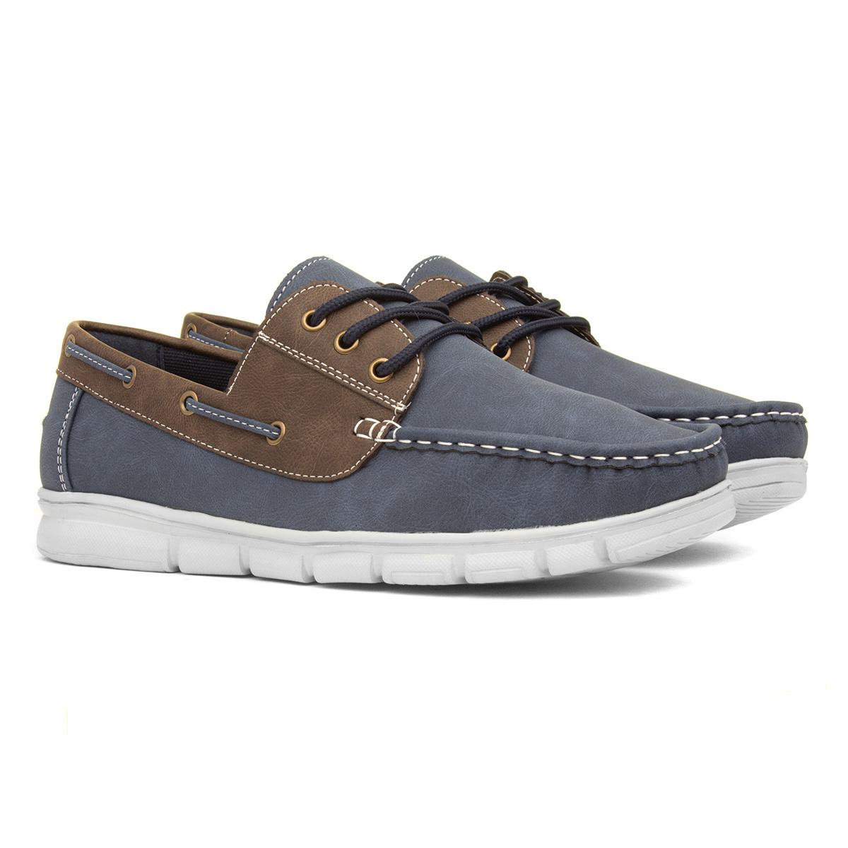 Cushion Walk Ant Mens Navy Brown Boat Shoes