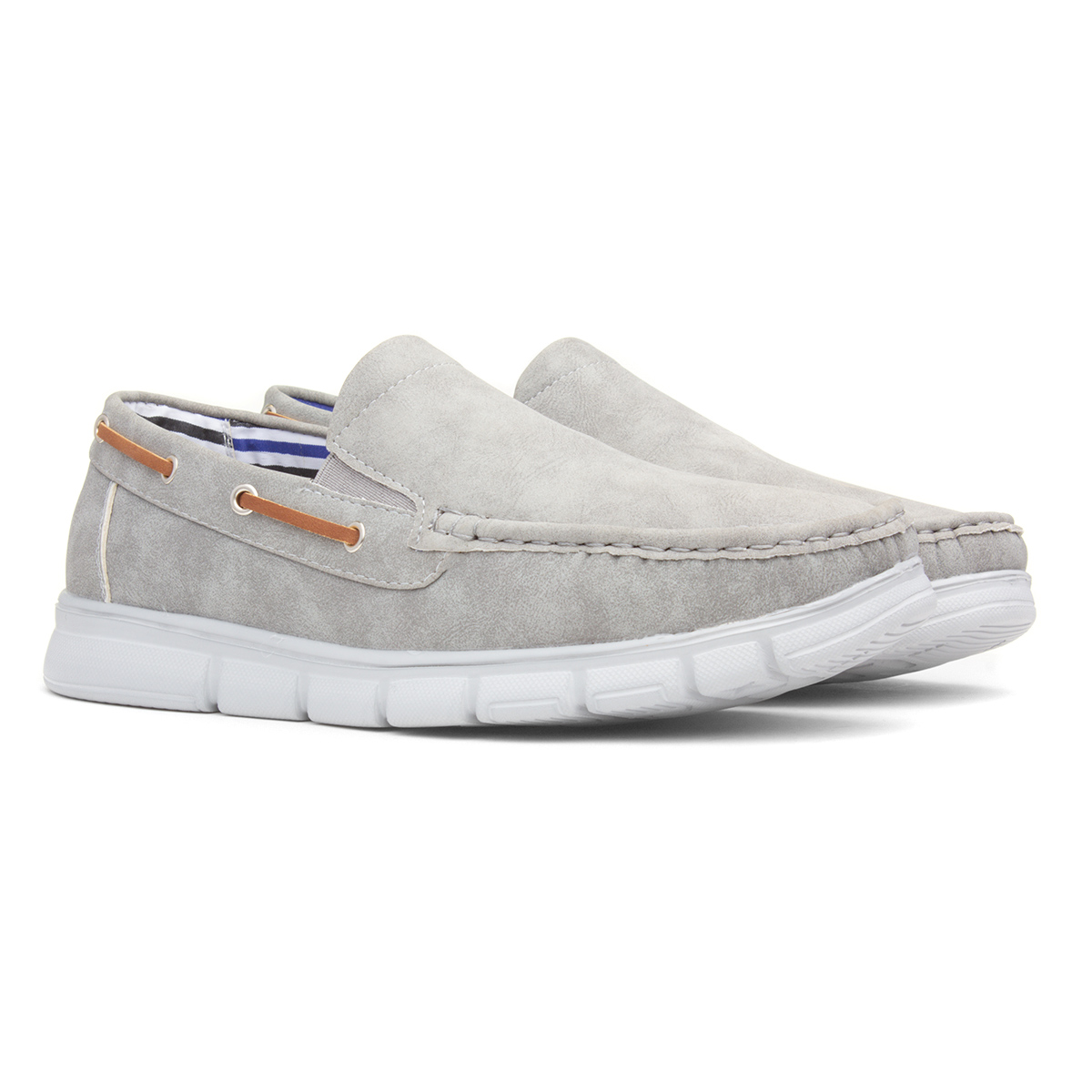 Cushion Walk Declan Mens Grey Casual Boat Shoe