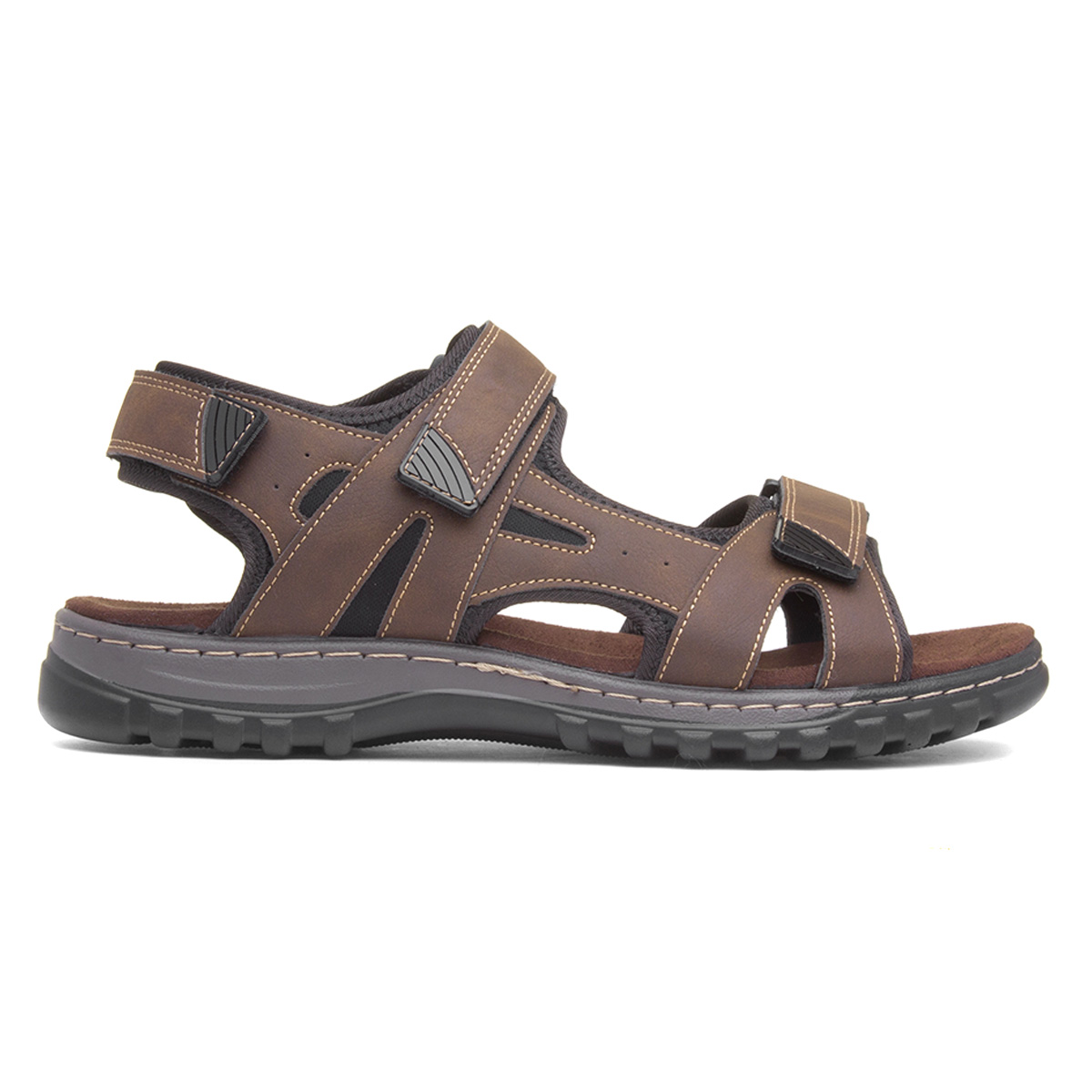 Hobos Edwin Mens Brown Easy Fasten Sandal