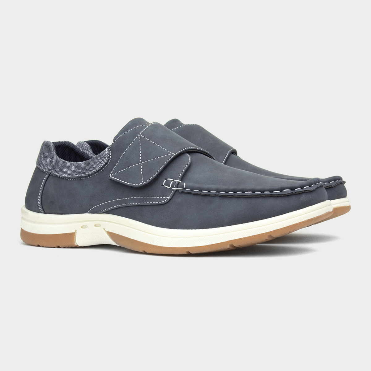 Hobos Elton Mens Blue Easy Fasten Casual Shoe