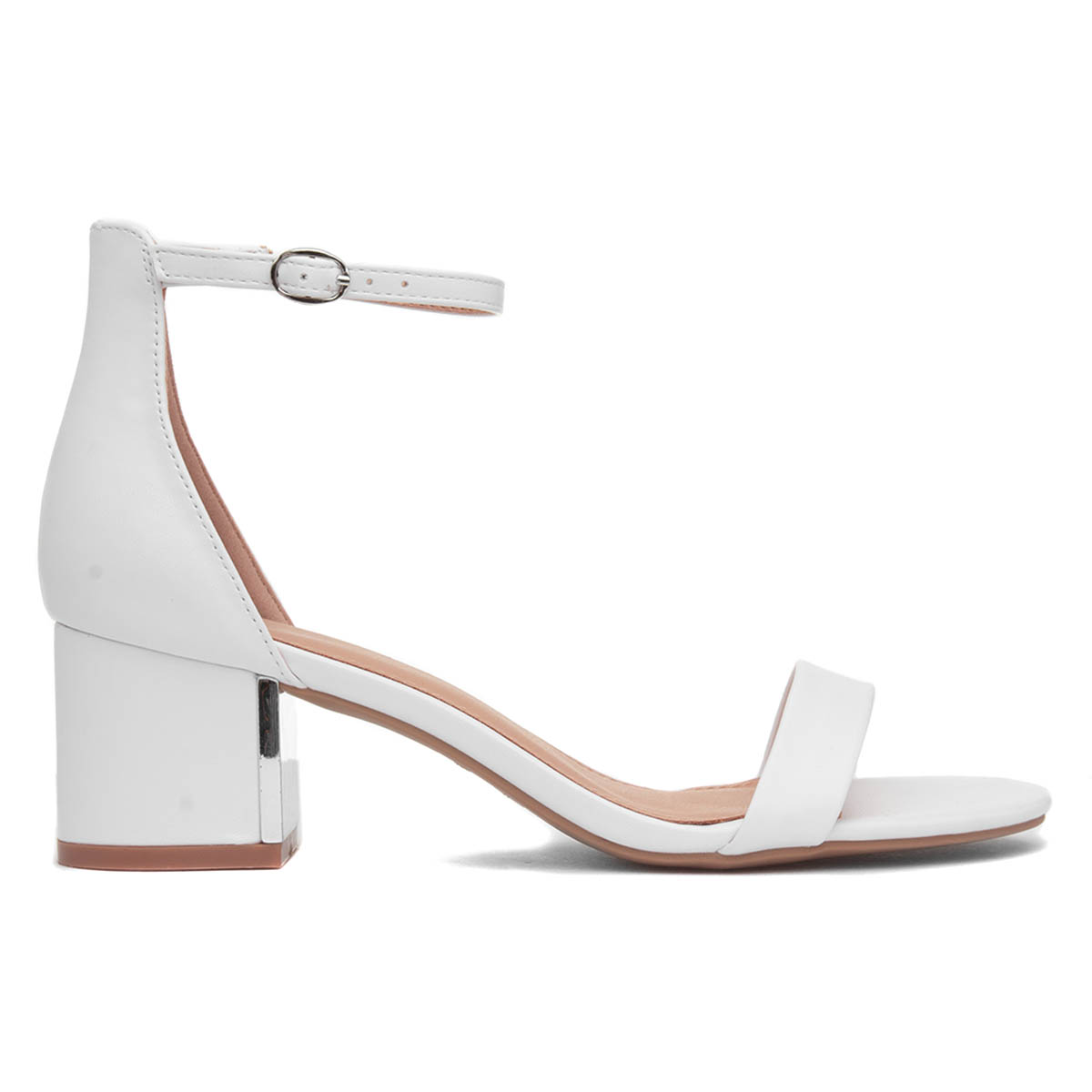 Truffle Halla1 Womens White Heeled Sandal