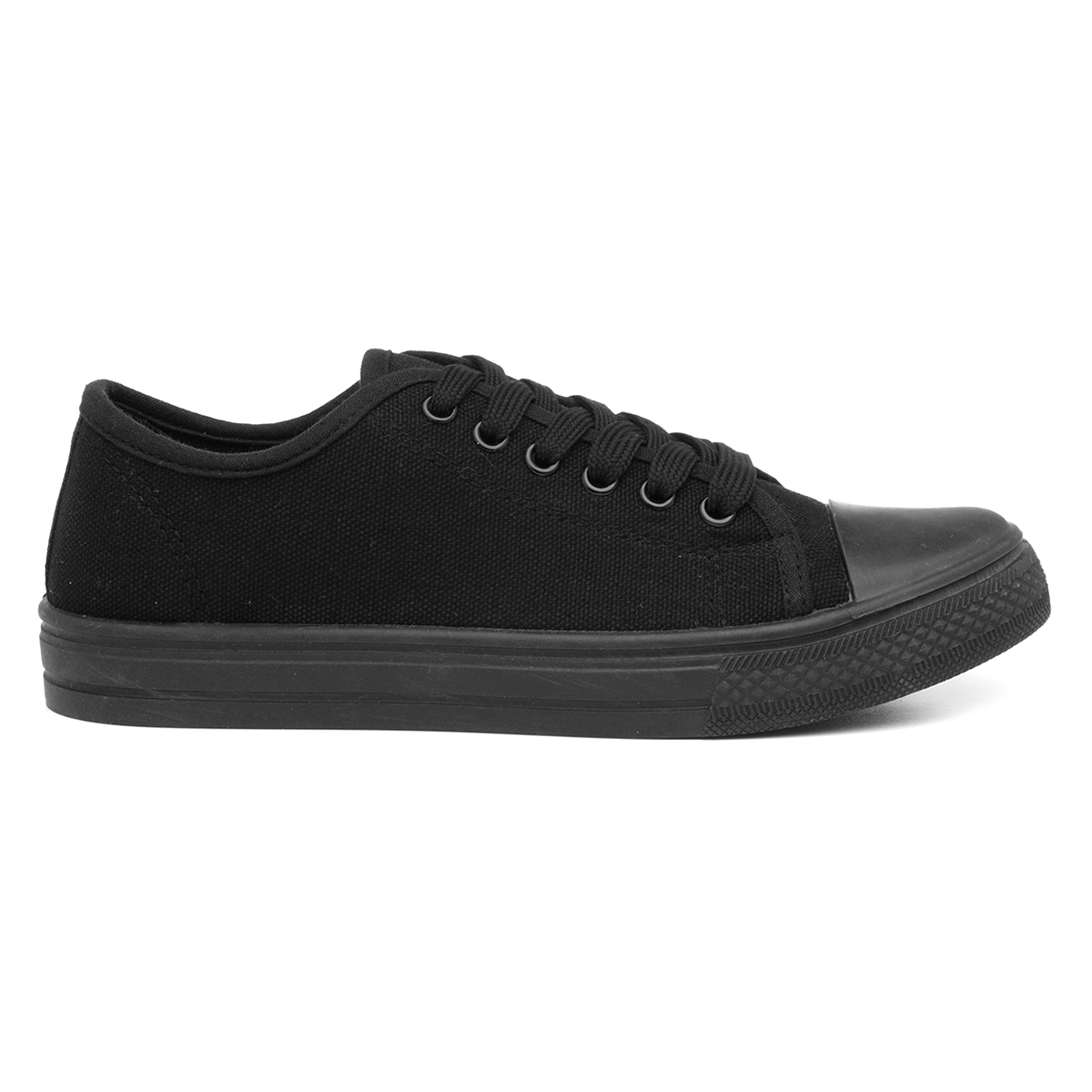 BLU Womens Black Fashion Lace Up Canvas Shoe