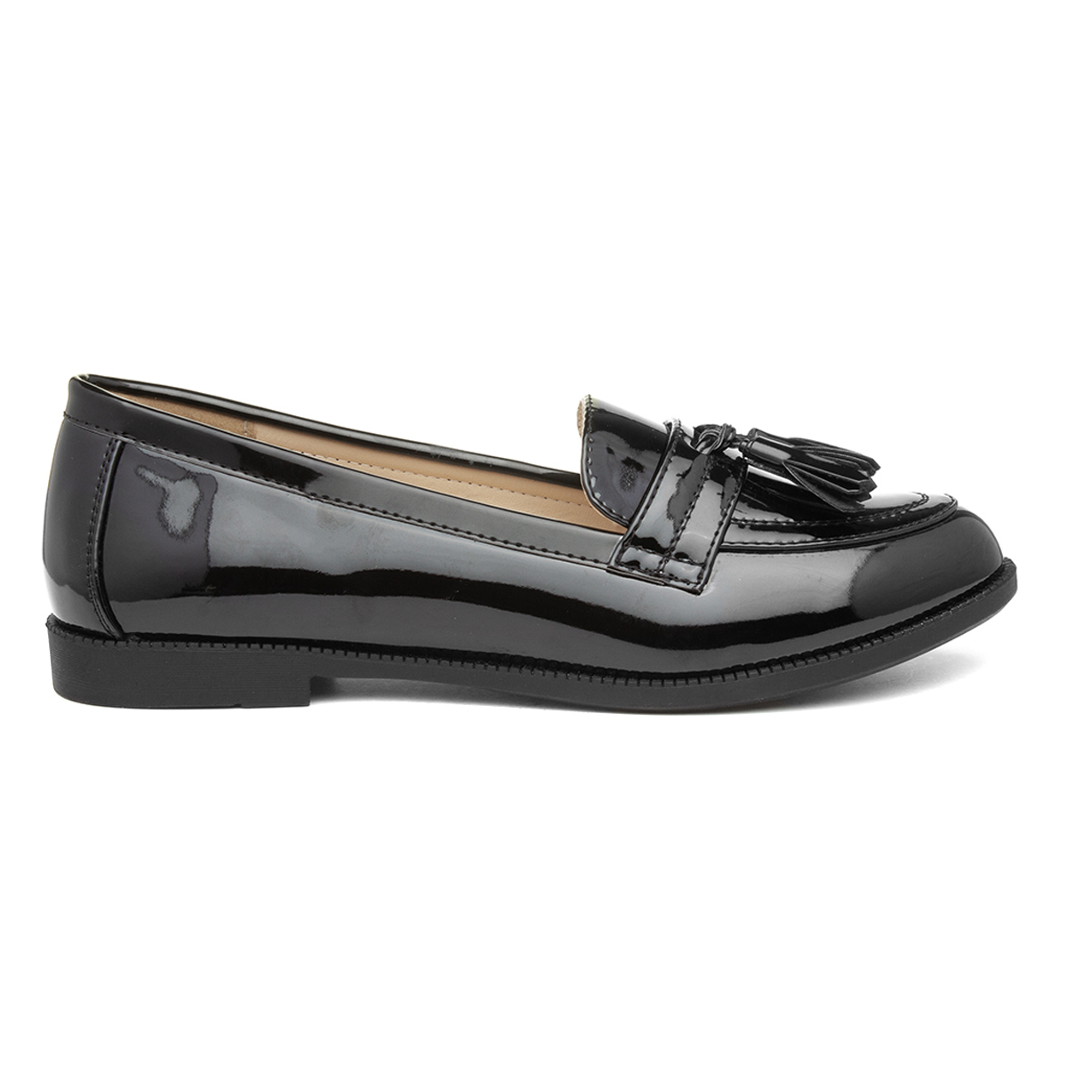 Lilley Womens Black Patent Loafer