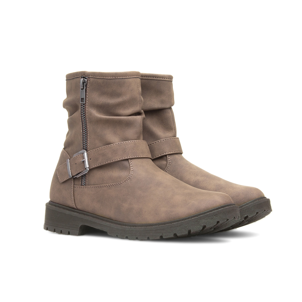 Lilley Miranda Womens Taupe Zip Up Boot