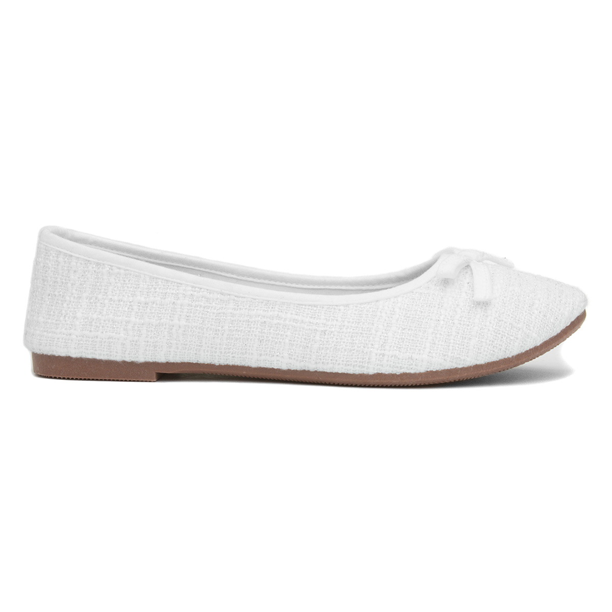 Lilley Grace Womens White Bow Ballerina Shoe