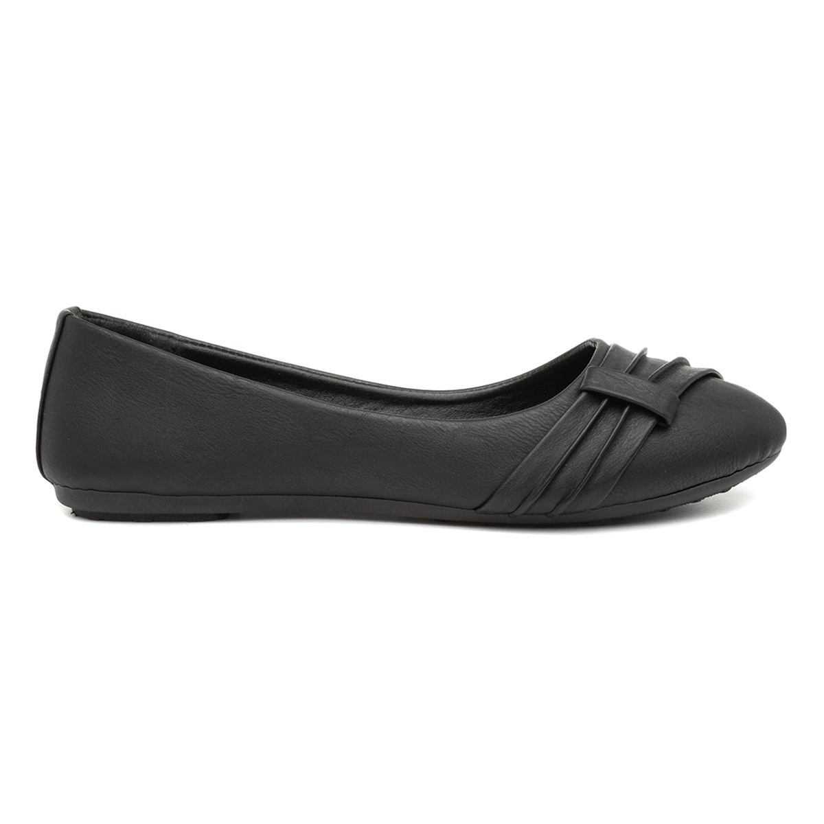 Lilley Gina Womens Black Front Pleated Ballerina