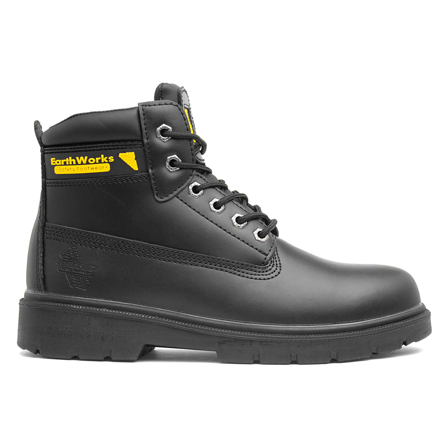 EarthWorks Hammer Mens Lace Up Black Safety Boot