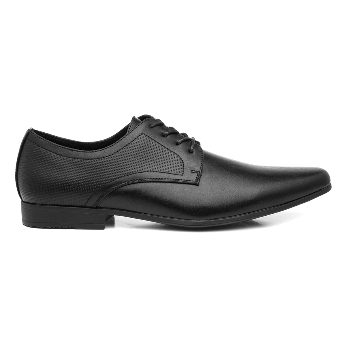 Beckett Basil Mens Black Flat Lace Up Shoe